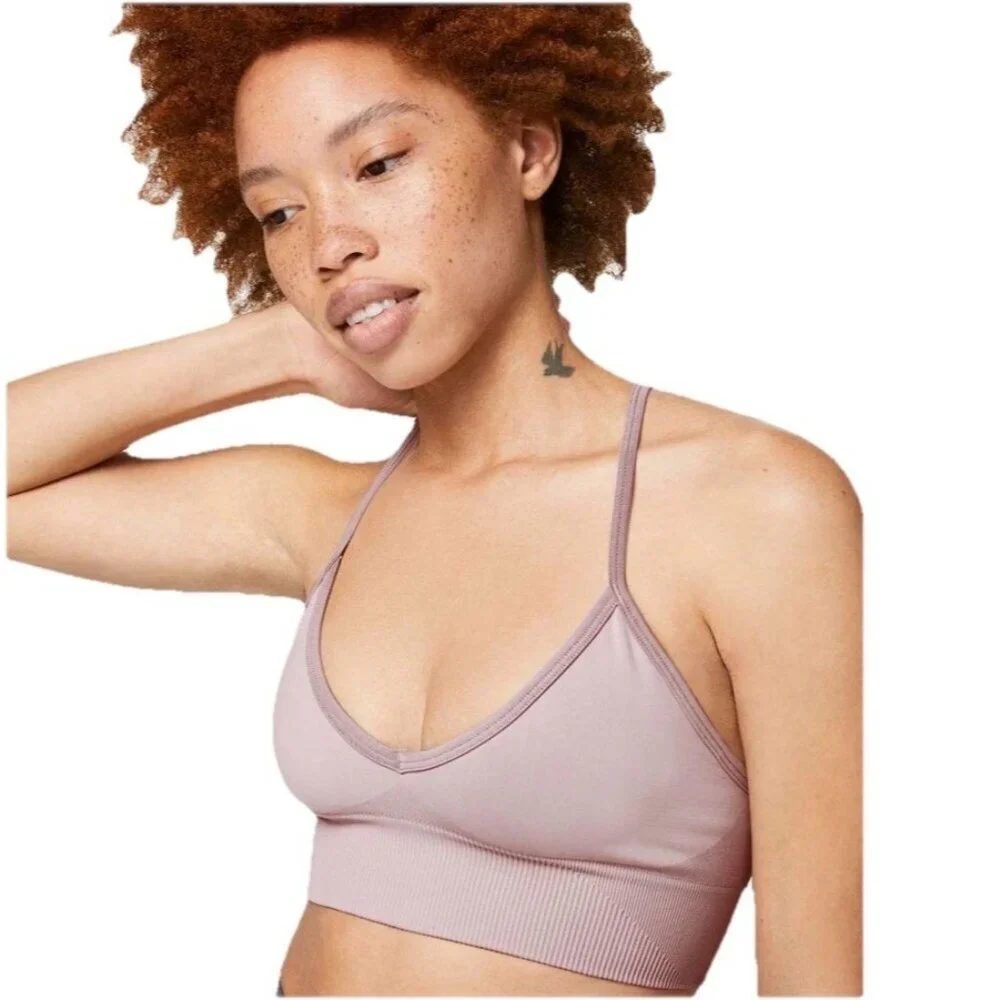 Lululemon Ebb To Street Sport Bra Smoky Blush Women 10  Wireless